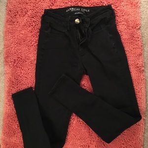 Size 2 high rise black jeggings American eagle